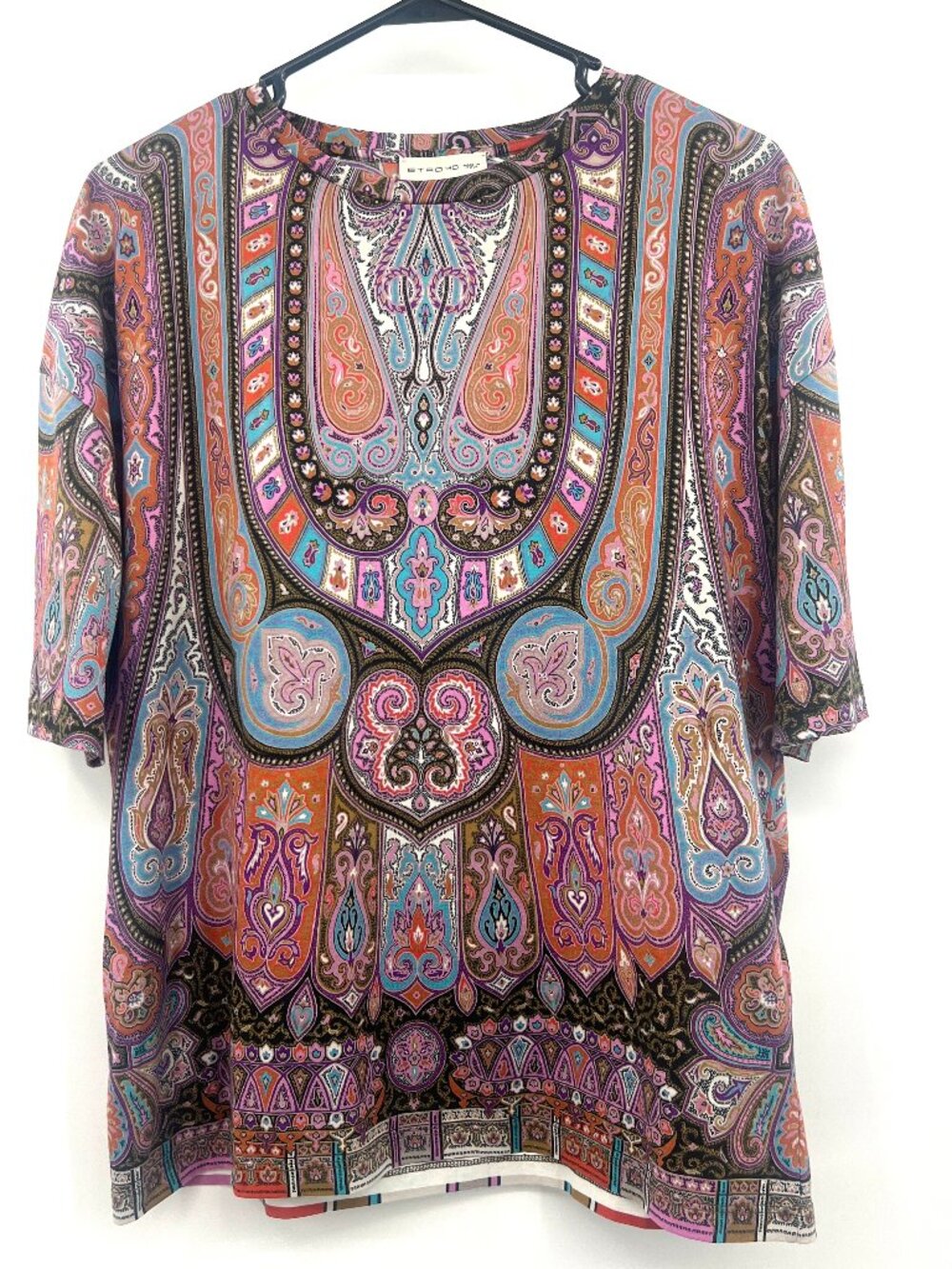Etro 40 Paisley Print 100% Cotton Oversized T-Shirt Women's Medium